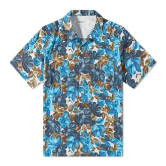 Universal Works Camp Shirt Print - male - Universal Works - Short Sleeve Shirts - Blue - S - Shirts