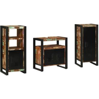 vidaXL Juego De Muebles De Ba&ntilde;o 3 Pcs Madera S&oacute;lida Recuperada Vidaxl