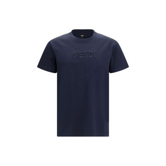 Fendi Blue Cotton Mens T-Shirt