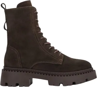 Estro & Luminara Enkellaarzen van echt Italiaans velours - Dames - Schoenen - Bruin - Maat: 37 EU Velours