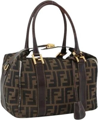 Fendi Pre-owned Handbags, female, Brown, Size: ONE SIZE Pre-owned Zucca Canvas Hand Bag