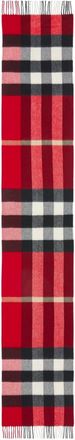 Burberry The Classic Check-pattern fringed-trim scarf - unisex - Cashmere - OS - Red