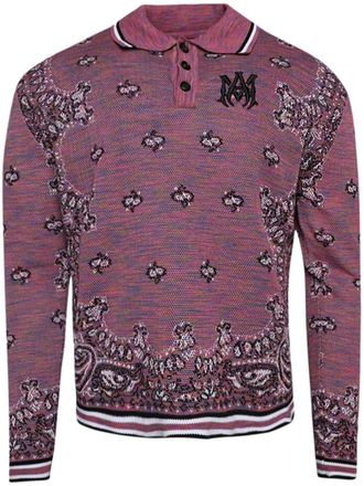 Amiri Polo Space Dye con stampa bandana - Viola