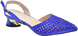 Generic Womens Shoes and Bags Match Set Sparkly Full Rhinestone Handbag Pointed Toe Thick Heel Shoes for Party Wedding