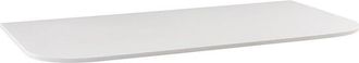 Saniclass Terra Topblad met ronde hoeken - 81x46x1.2cm - geen voorgeboorde gaten - solid surface - wit mat