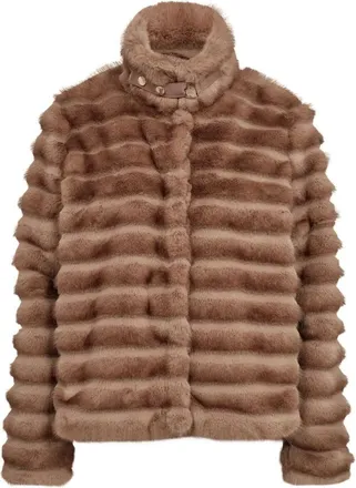 N&uuml;mph Jassen, Dames, Bruin, S, Faux Fur & Shearling Jassen