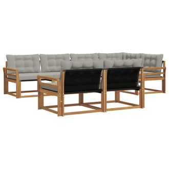 vidaXL Conjunto De Sof&aacute;s De Exterior 7 Pcs Gris Natural Y Claro Vidaxl