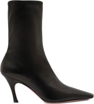 Amina Muaddi Stivaletti Jamie a punta 80mm - Nero