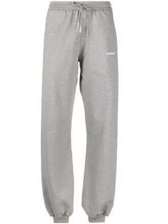 Off-white logo-print track pants - women - Cotton/Polyester - 48 - Grey