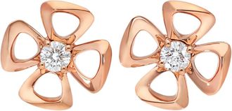 Bulgari Rose Gold And Diamond Fiorever Earrings