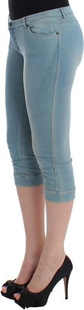 Ermanno Scervino Womens Blue Capri Pants Cropped Jeans Cotton