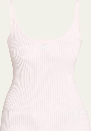 Courr&egrave;ges Logo Ribbed Knit Tank Top