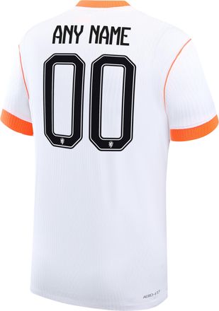 Nike Netherlands 2026/27 Match Away Nike Mens Aero-FIT Soccer Authentic Custom Jersey By You in White | NN203939012-CUS