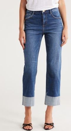 Democracy Reverse Cuff Boyfriend Jeans in Blue at Nordstrom Rack, Size 16