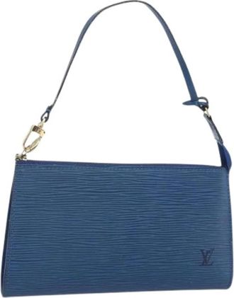Louis Vuitton Pre-owned Shoulder Bag - Dames - Vintage Schoudertas - Blauw - ONE Size - Leer - Vintage
