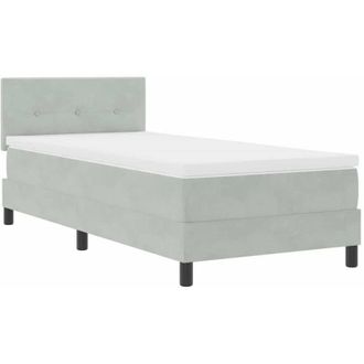 vidaXL Cama Tipo Box Spring Gris Claro 90 X 190 Cm Terciopelo Vidaxl