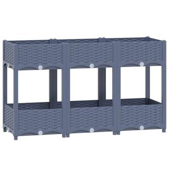 Berkfield Home Raised Bed 120x40x71 cm Polypropylene in Grey | Size: 120 x 40 x 71 cm