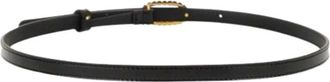 Valentino Pre-owned Belts, female, Black, Size: ONE SIZE Pre-owned Oval Buckle Patent Leather Belt