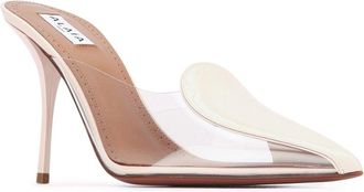 Alaia Womens Mules Rose Gold Leather Heels