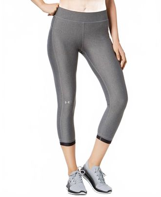 Under Armour Heatgear Armour Ankle Crop Leggings In Charcoal