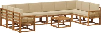 vidaXL Conjunto De Sof&aacute;s De Exterior 11 Uds. Natural Y Beige Vidaxl