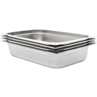 vidaXL Bandejas Gastronorm 4 Unidades Gn 1/1 100 Mm Acero Inoxidable Vidaxl