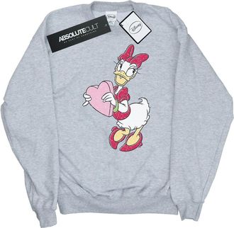 Disney Heren Daisy Duck Love Heart Sweatshirt (Sportgrijs)