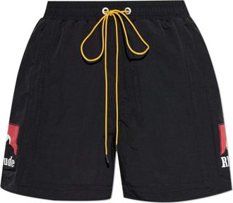 Rhude Printed Shorts - Heren - Korte Broeken - Zwart - S - Nylon - Korte Broeken