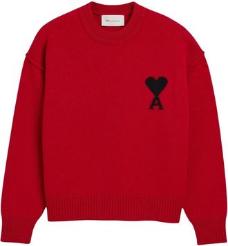 Ami Truien & Vesten, Dames, Rood, M, Wol, Quota Crewneck Sweater