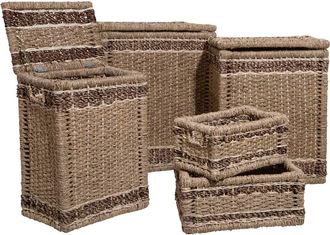 Atmosphera Atmosphera - Juego De 5 Cestas Rectangulares - Ca&ntilde;a Cr&eacute;ateur DInt&eacute;rieur