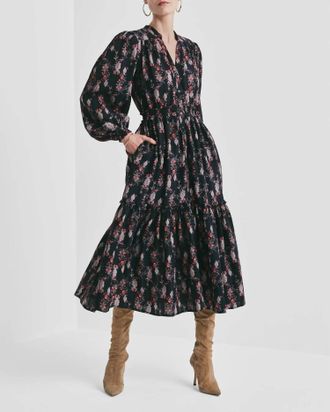 byTiMo Bohemian Belt Dress In Midnight Paisley