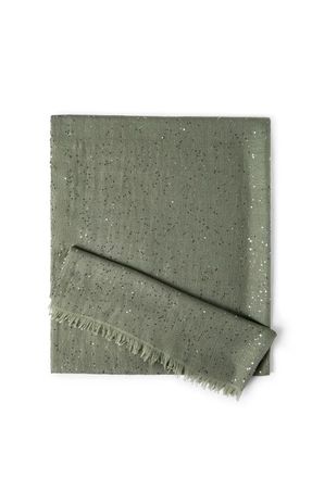 Brunello Cucinelli Cashmere and silk Diamond yarn scarf in Green at Nordstrom