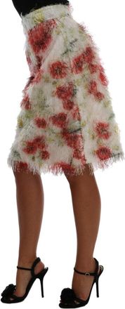 Dolce & Gabbana Womens Floral Patterned Pencil Straight Skirt Polyester
