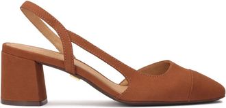 Kazar Chunky hakpompen met uitsnijding - Dames - Sandalen met hakken - Bruin - 36 1/2 EU - Leer - Schoenen
