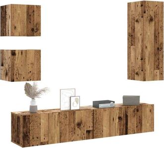 vidaXL Vidaxl - 5 Piece tv Cabinet Set Wall-mounted Old Wood Engineered Wood