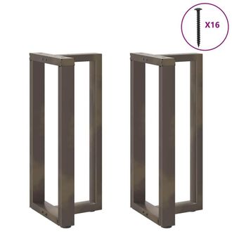 Berkfield Home Bar Table Legs T-Shaped&not;2 pcs Natural Steel 40x35x(90-91) cm Steel in Bronze