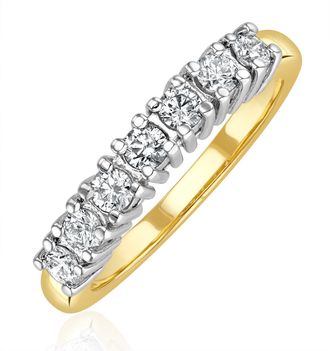 The Diamond Store Chloe 18K Gold 7 Stone Diamond Eternity Ring 0.30CT H/SI