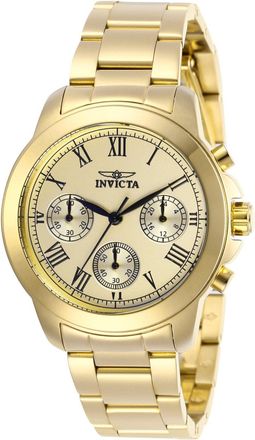 Invicta Specialty 21654 Dames Horloge - Quartz Uurwerk - Roestvrij Staal met gouden Wijzerplaat - 37mm