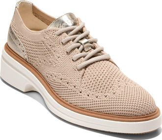 Cole Haan OriginalGrand Cityspectre Knit Derby in Sesame Stitchlite /Soft Gold at Nordstrom, Size 5