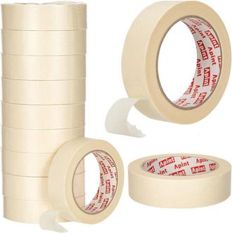 Trade Shop Trade Shop - Cinta De Papel Engomada Profesional 12 Rollos 25x50 M Para Enmascarar Pintura