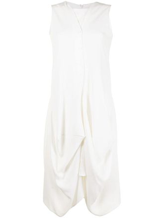 GOEN.J draped sleeveless dress - women - Polyester - S - White