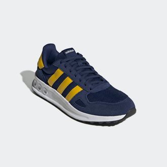 adidas Sneaker ADIDAS SPORTSWEAR RUN 84, Herren, Gr. 40, blau (dunkelblau, cloud wei&szlig;, utility gelb), Leder, Synthetik, Textil, Schuhe Sneaker, inspiriert vo