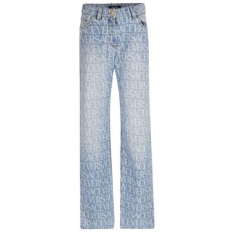 Versace All Over Monogram Denim Jeans, Waist Size 26