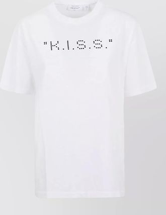 Off-white printed cotton regular-fit t-shirt