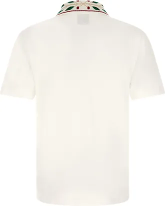 Casablanca Mens White Organic Cotton Polo Shirt