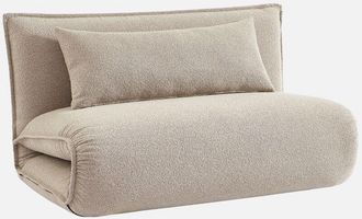 Sweeek Sill&oacute;n Convertible De Tejido Borreguito Texturizada, 2 Plazas