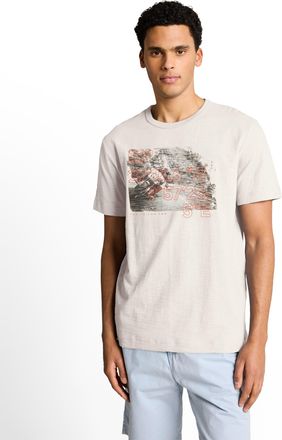 Tom Tailor T-Shirt TOM TAILOR, Herren, Gr. XXL, gardenia wei&szlig;, Single Jersey, Obermaterial: 100% Baumwolle, bedruckt, regular fit normal, Rundhals, Shirts T-Shir