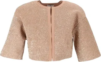 Elisabetta Franchi Mujer, Chaquetas, Beige, Talla: M