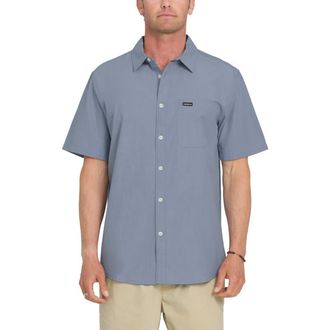 Quiksilver Shore Break Classic Short Sleeve Cotton Button-Up Shirt in Infinity at Nordstrom, Size Xx-Large