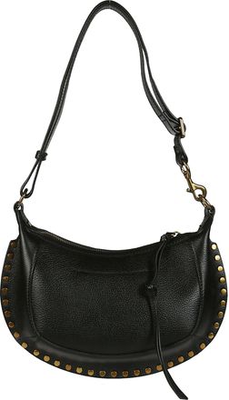 Isabel Marant Oskan Moon-Gz Crescent Pebbled Leather Shoulder Bag